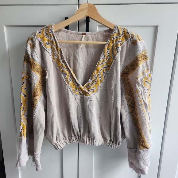 Free People Cross Country Top Blouson Crop Top Small - Picture 3 of 11